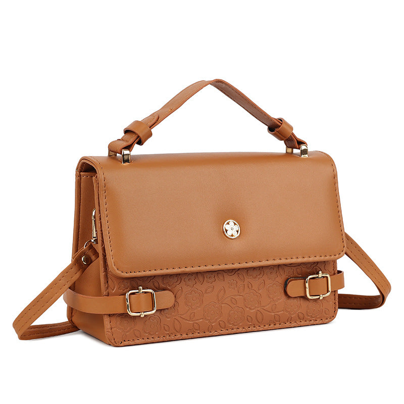 Women's Crossbody Shoulder Bag - PU Leather Minimalist Handbag with Adjustable Strap